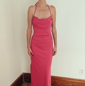 Nicole Miller hot pink evening dress